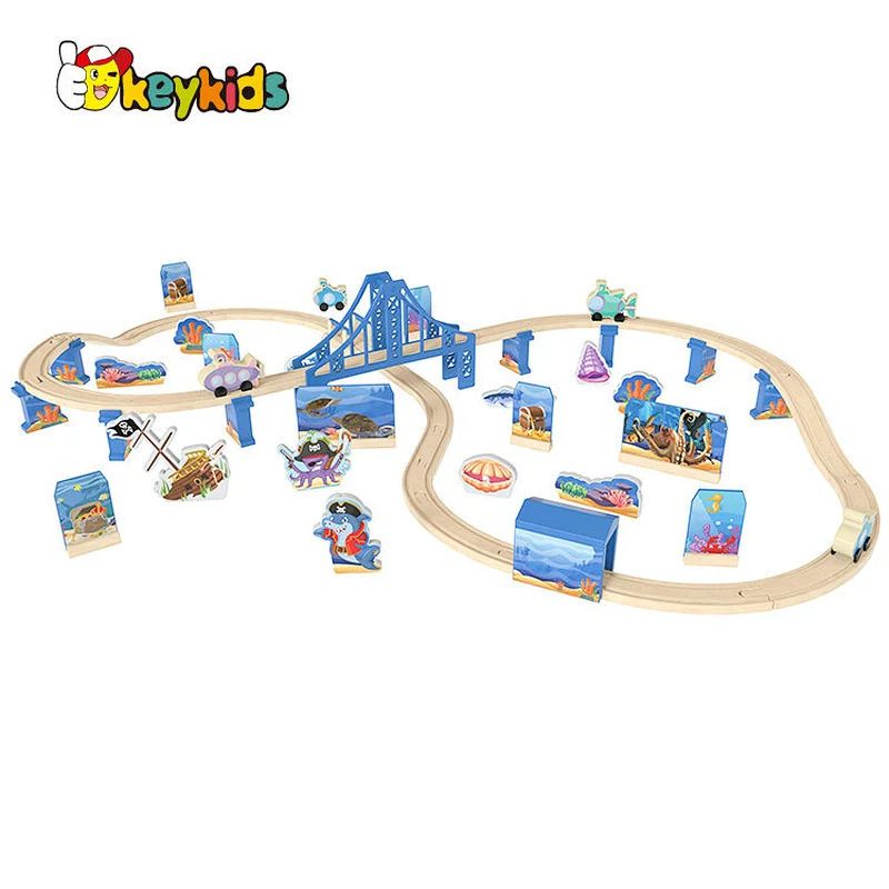 Most Popular Kids Educational Railway Wooden Toy Train Track Set For Children W04C258