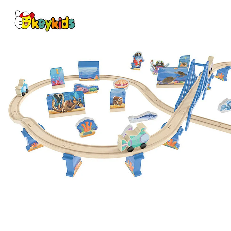 Most Popular Kids Educational Railway Wooden Toy Train Track Set For Children W04C258